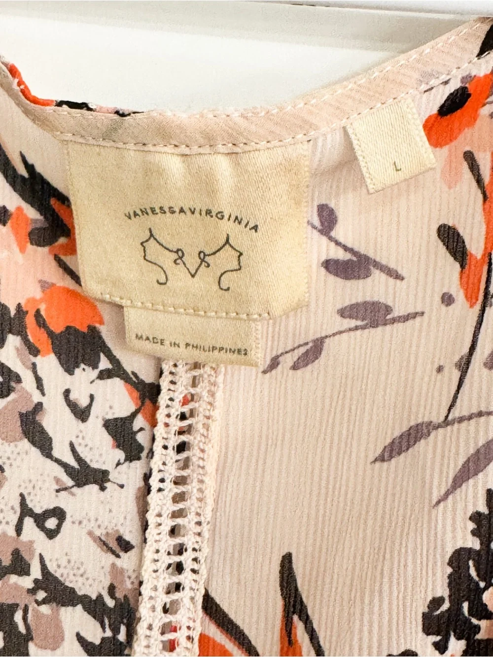 Anthropologie Vanessa Virginia Floral Polka V-Neck Tank Top Sz L - Picture 3 of 7